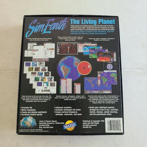 PC Game Maxis Sim Earth The Living Planet IBM PC 1990 Big Box 3.5 & 5.25… - Picture 6 of 16